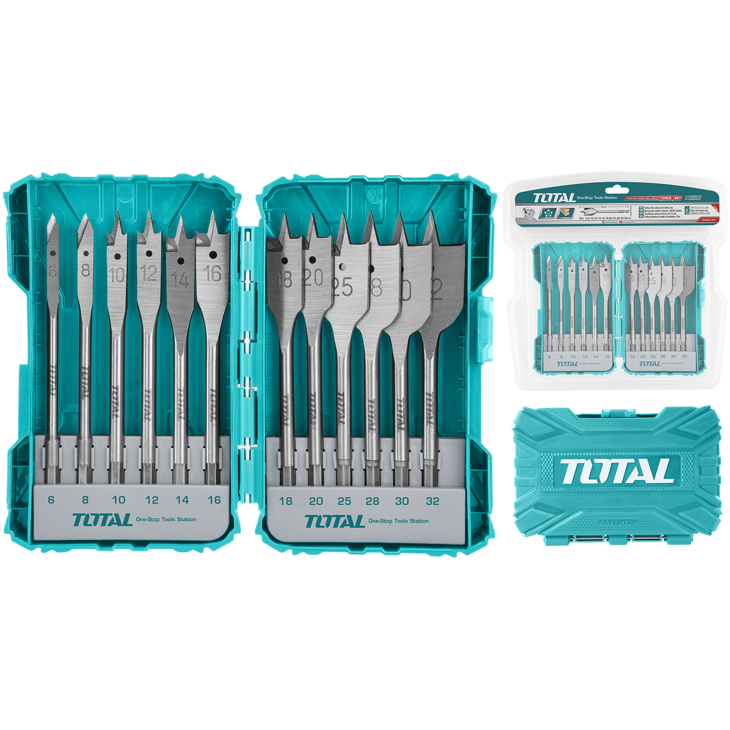 12PCS flat wood drill bits set Total Tools Qatar